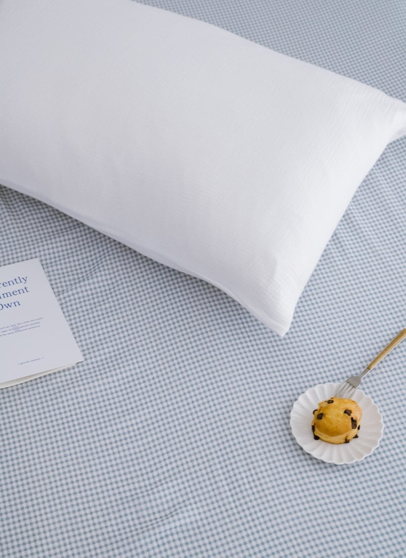 花漾白 - 二重紗 / 雙層紗素色枕套 / 2入組