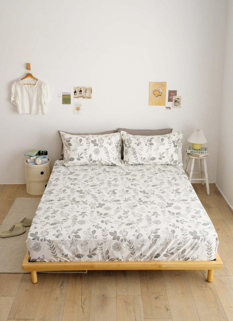 卉之森 - 純棉全印花床包組 ( 床包 + 枕套 )