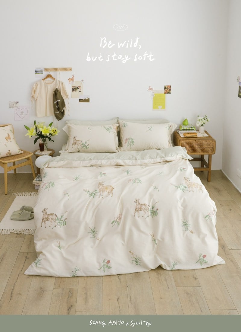 小鹿舞曲 - 天絲棉四件組 ( 床包 + 被套 + 枕套 )  / Sybil-Ho 聯名款