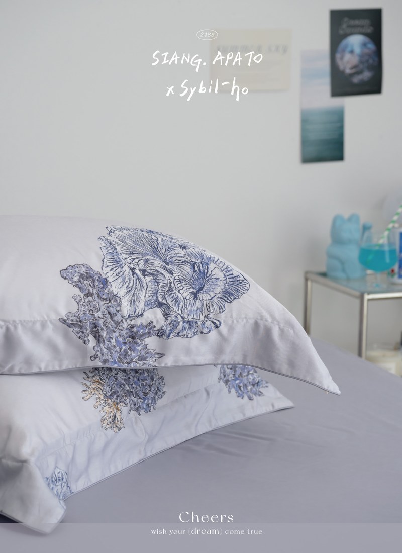 夏日蔚藍 - 天絲棉枕套 / 2入組 / Sybil-Ho 聯名款