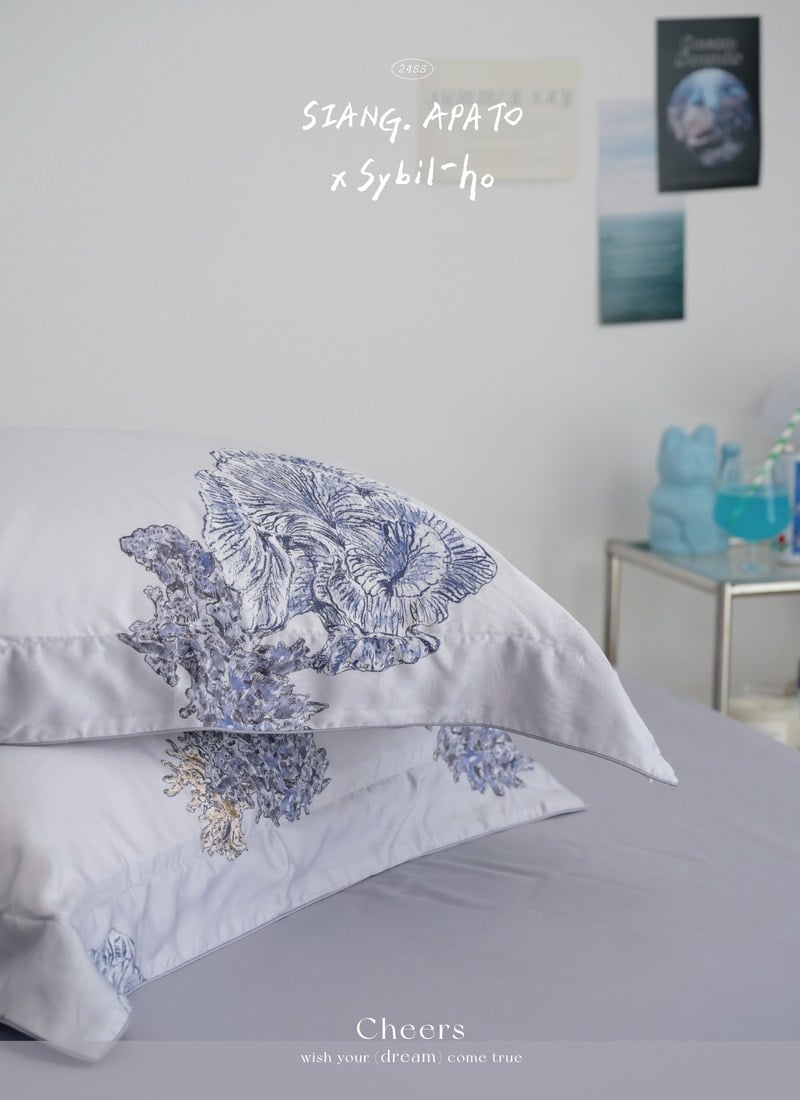 夏日蔚藍 - 天絲棉枕套 / 2入組 / Sybil-Ho 聯名款