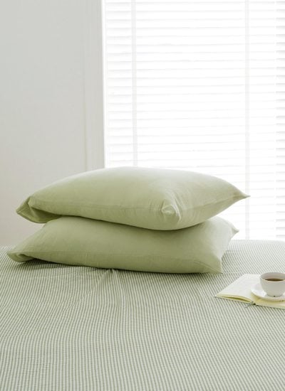 森語綠 - 二重紗 / 雙層紗素色枕套 / 2入組