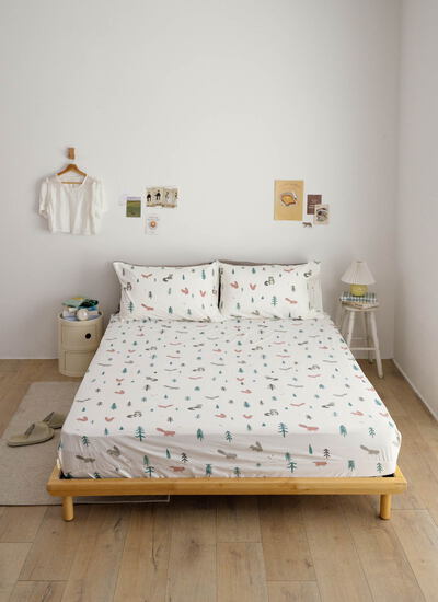 捉迷藏 - 純棉全印花床包組 ( 床包 + 枕套 )