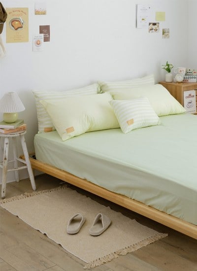 開心果優格 - 華爾紗 ( 純棉 ) 床包組（床包＋枕套2入）