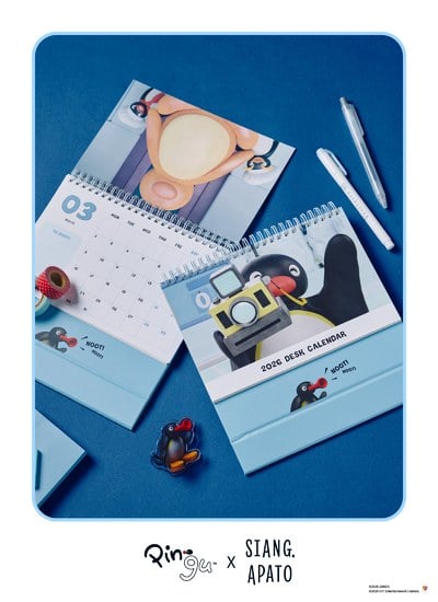 Pingu™ 2026年桌曆 × 壓克力夾 / 企鵝家族聯名