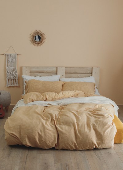 暖陽黃 - 二重紗 / 雙層紗四件組 ( 床包 + 被套 + 枕套 )