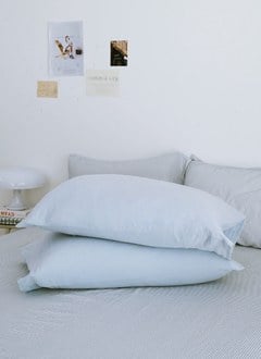 小富士藍 - 二重紗 / 雙層紗素色枕套 / 2入組