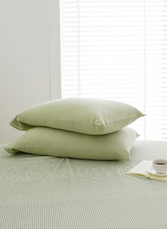 森語綠 - 二重紗 / 雙層紗素色枕套 / 2入組