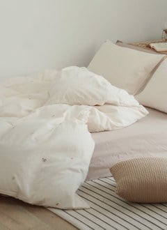 燕麥杏ｘ松鼠刺繡 - 水洗棉被套