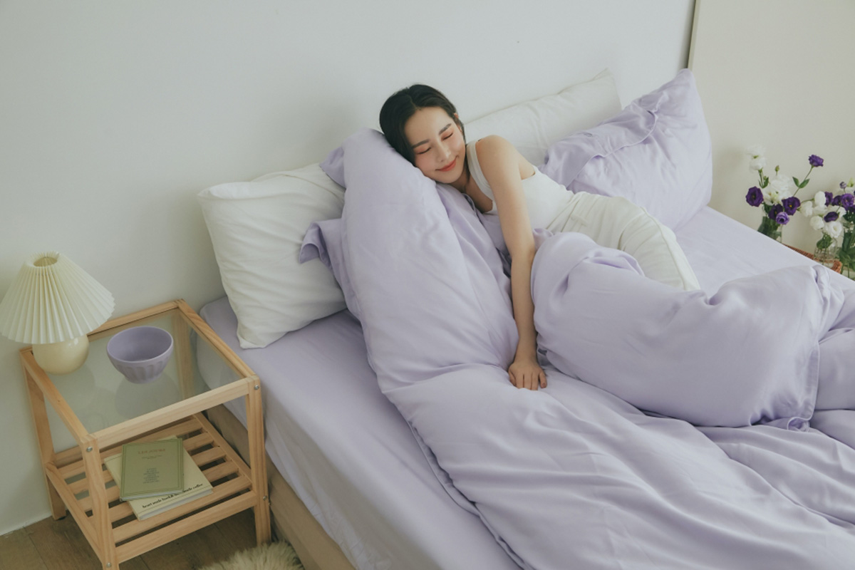 淡紫丁香-素色天絲床包