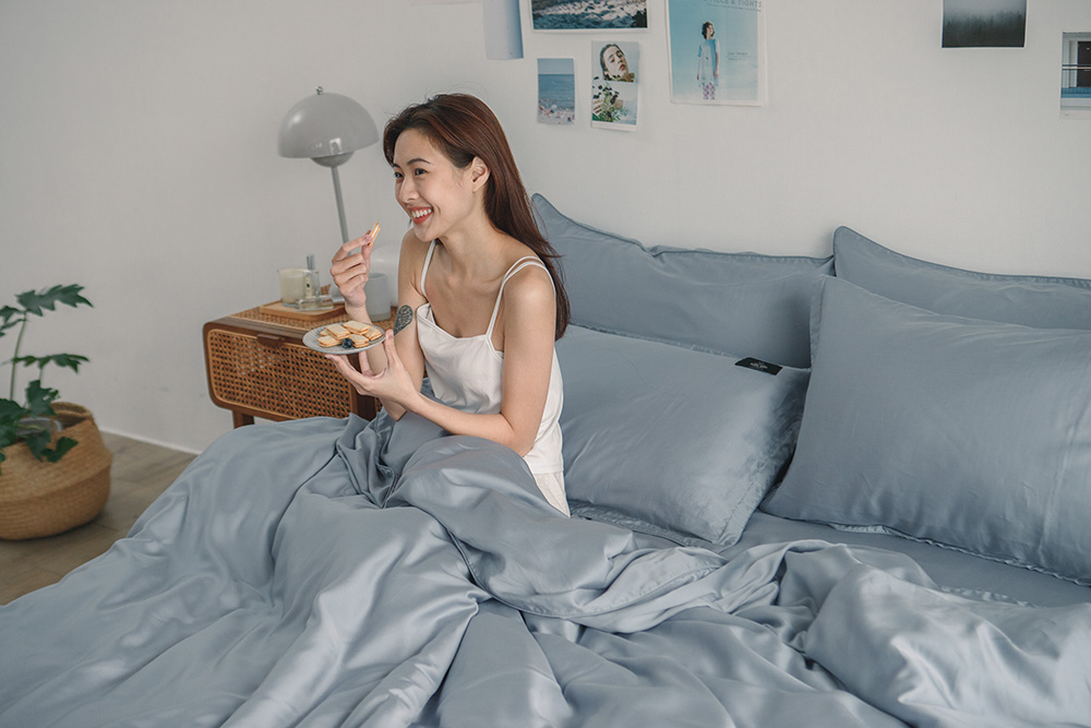 藍花亞麻-天絲床包