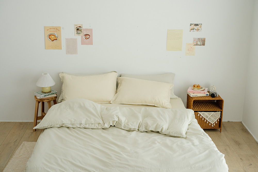 栗木x綠松 有機棉床包混搭 栗木x綠松 有機棉床包混搭