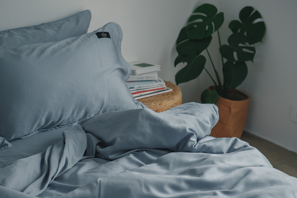 藍花亞麻-天絲床包