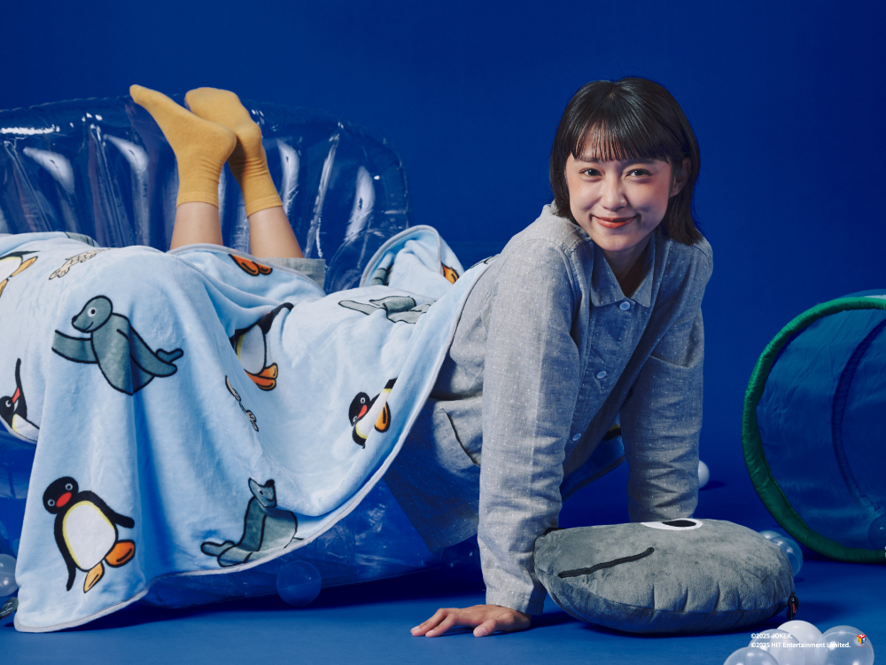 Pingu聯名抱枕毯