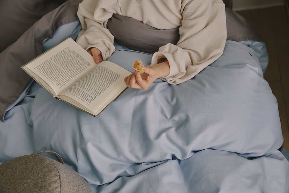 天藍岩灰-有機棉床包